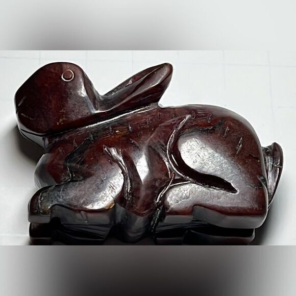 Other - Vintage hand carved rabbit bunny hare figurine natural stone yoga Chinese Zodiac